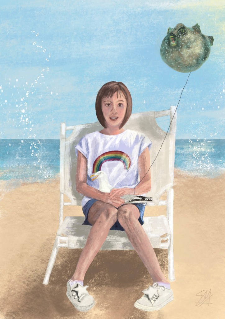 Noa en la playa, procreate